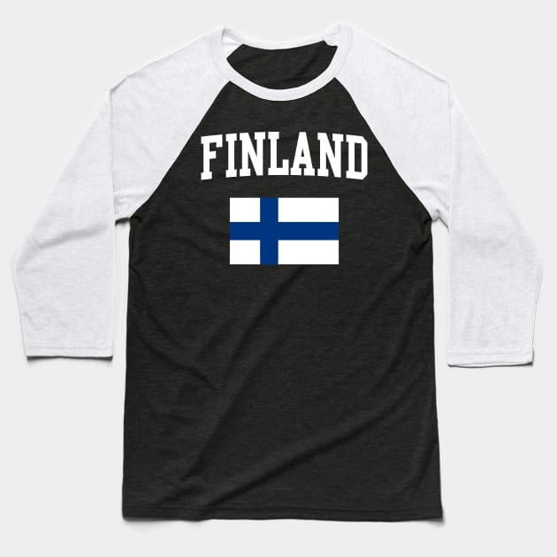 Finland Flag Finnish Baseball T-Shirt by E